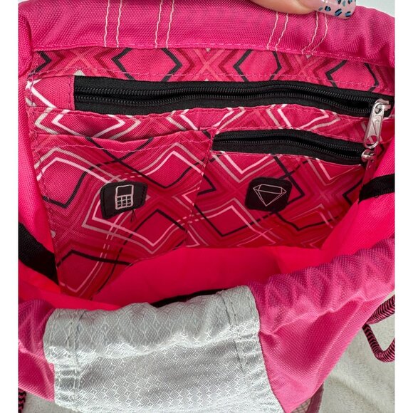 Nike Pink & Gray Drawstring Backpack With Interior Pockets & Rope Straps Lightwe - Picture 4 of 8